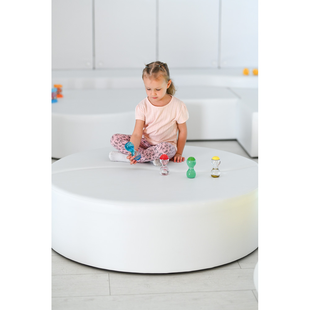 Biela taburetka - list, výška 35,5 cm