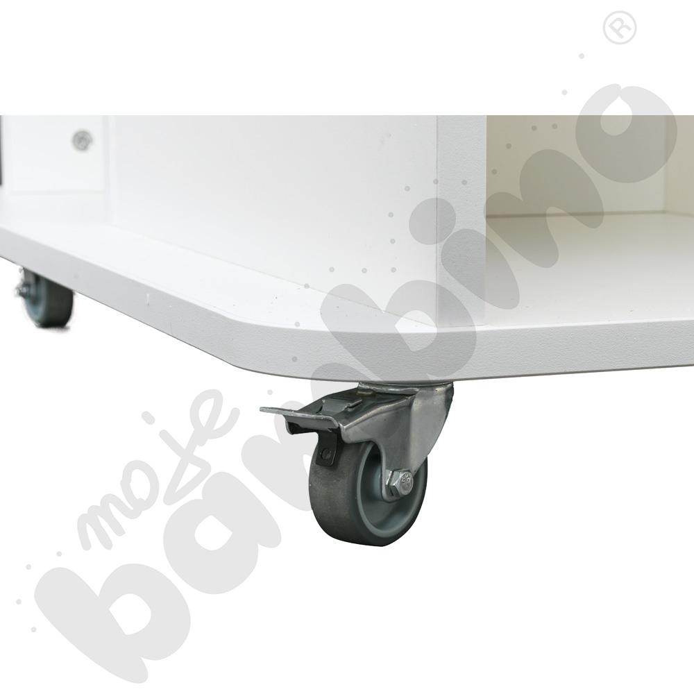 Stolik kwadratowy na matę biały – wysoki