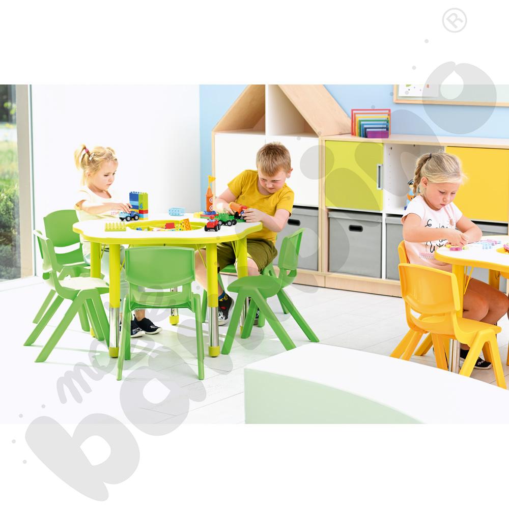 Stolik Pino z organizerem z regulowaną wysokością, rozm. 0-3 - oliwkowy