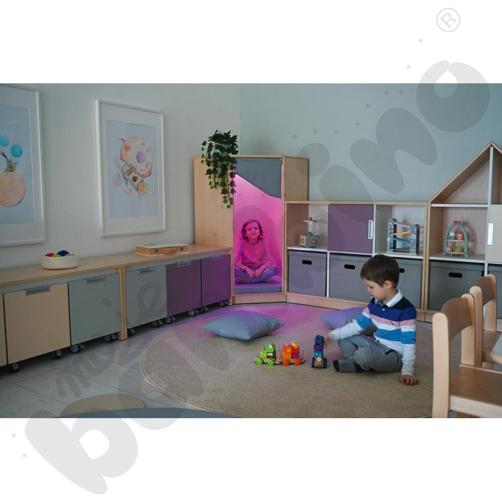 Quadro - kącik wypoczynkowy rogowy, klon jasnyowo-szary