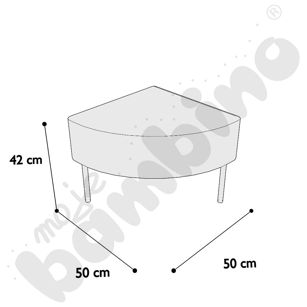 Narożnik Versa 50x50 cm z filcowymi stopkami, stelaż turkusowy, tkanina RO37