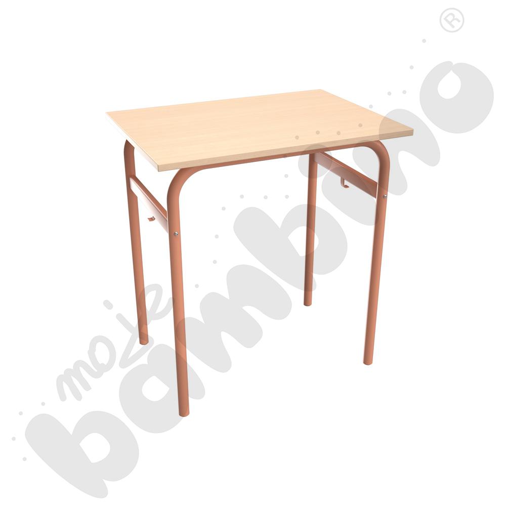 Stół Daniel 70x50 rozm. 6, 1-os., stelaż łososiowy, blat klon 375, obrzeże ABS, narożniki proste