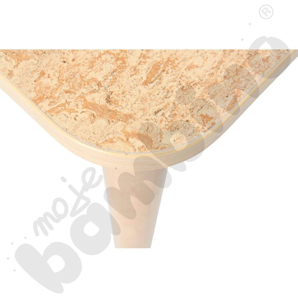 Stół Marcus Cichy prostokątny 80 x 140 rozm. 5, stelaż drewniany brzozowy, stopka drewniana, blat beżowy, narożniki zaokrąglone