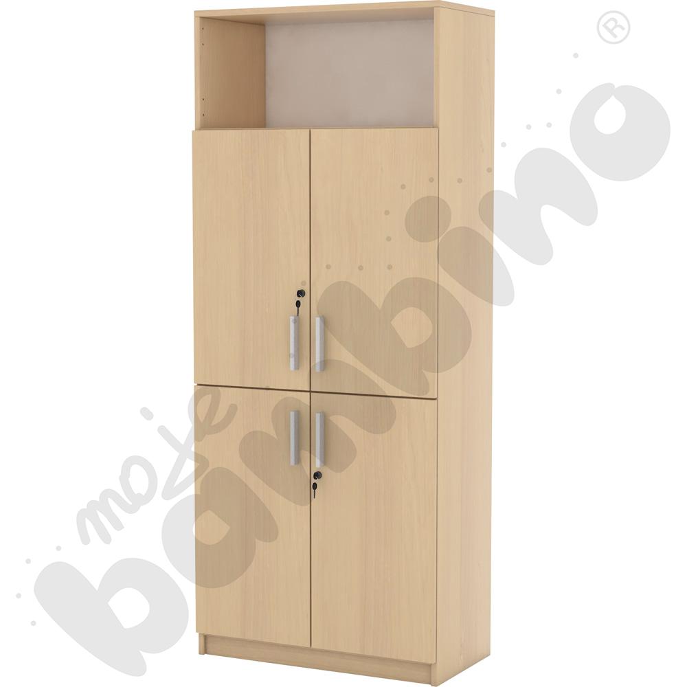 Szafa czterodrzwiowa wysoka z półką - klon 375