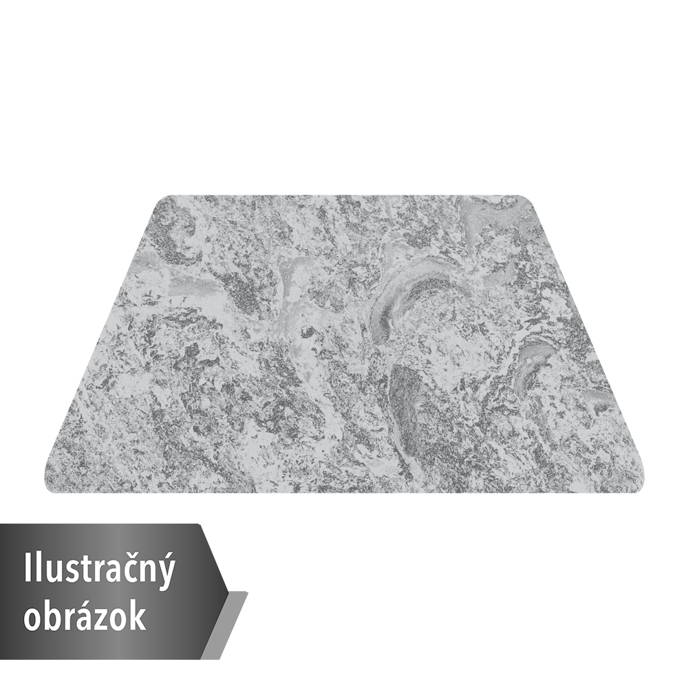 Tichý stôl lichobežníkový 120x70x60x70, doska sivá, zaoblené rohy, veľ. 6