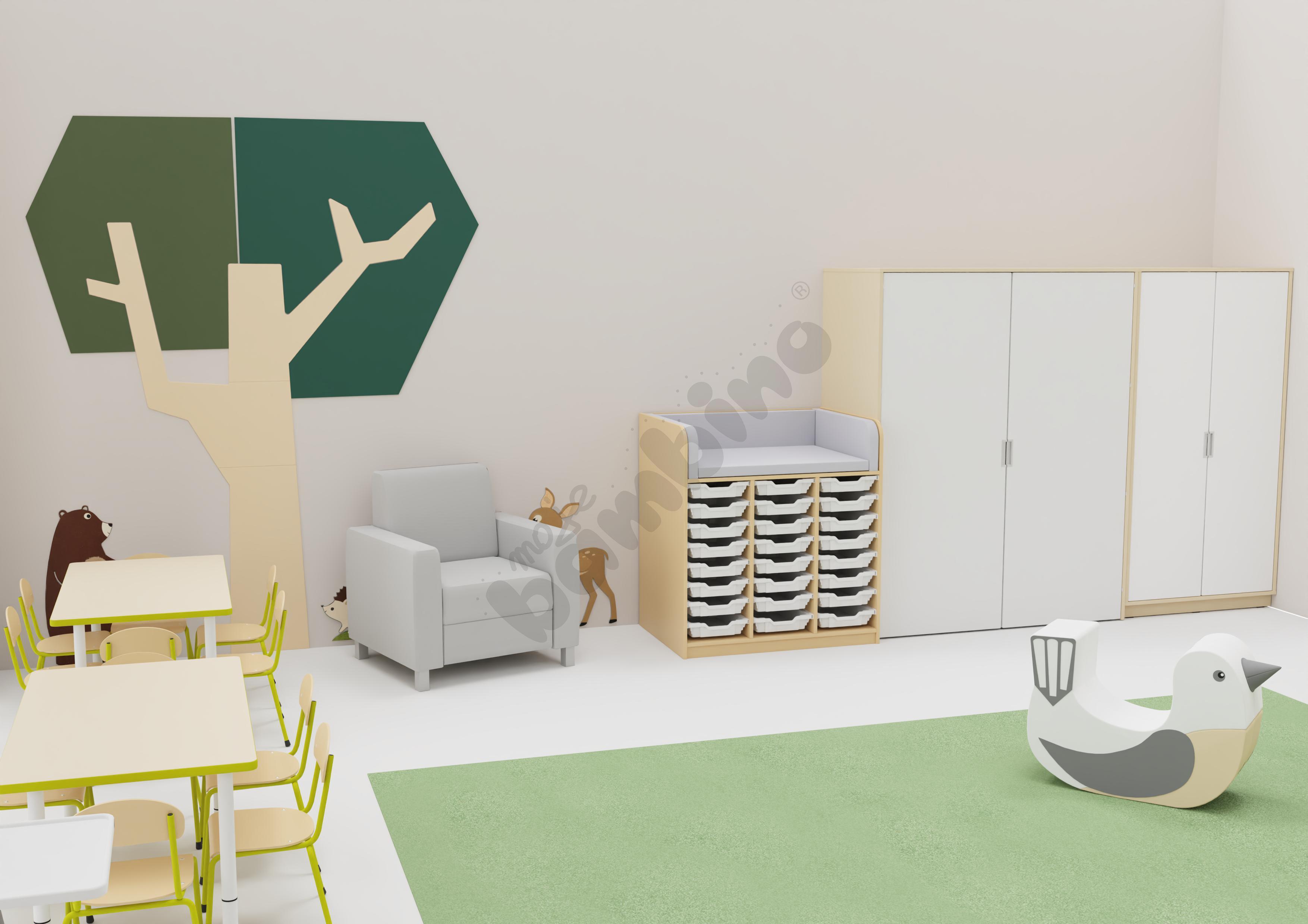 Sala żłobkowa w odcieniach zieleni