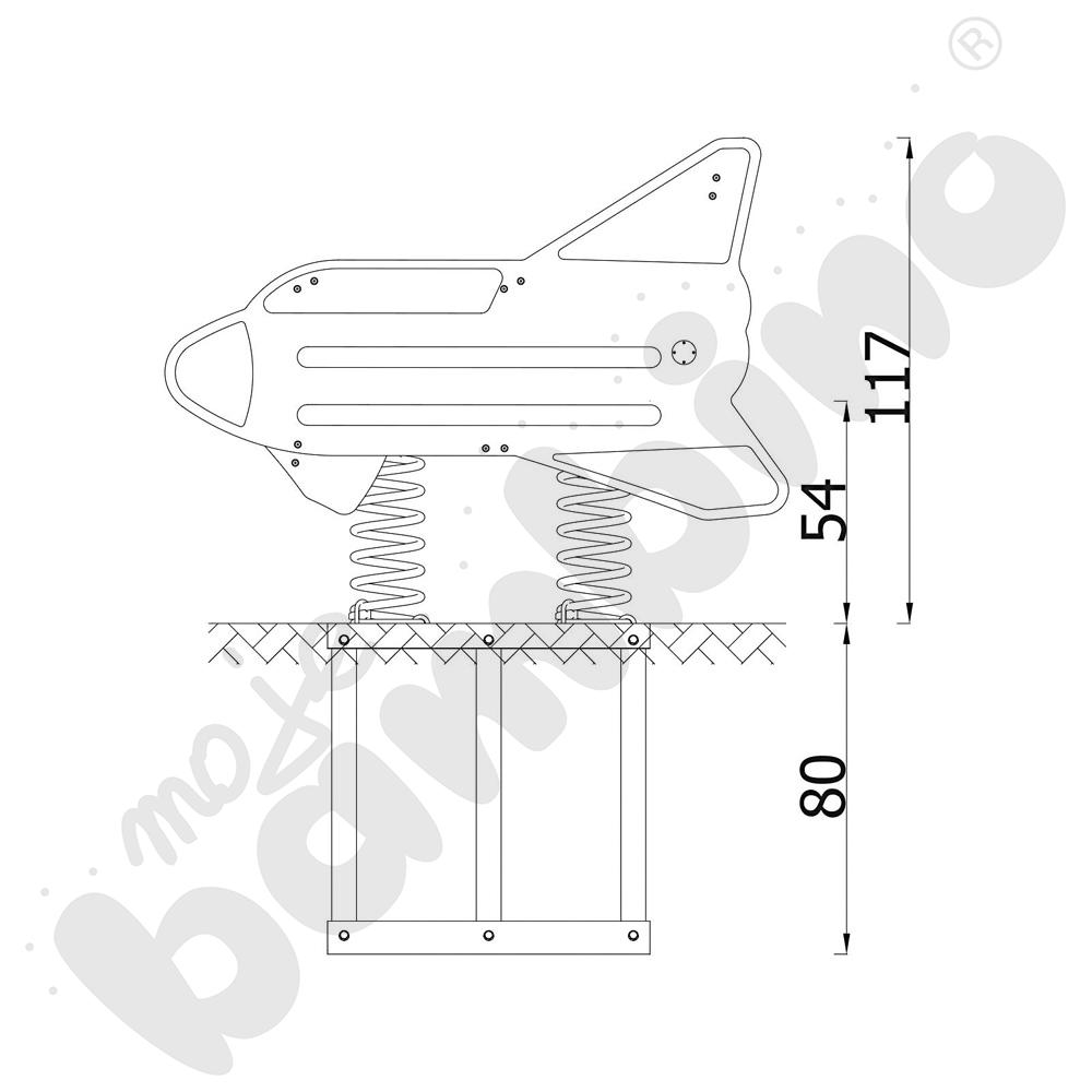 Universum - wahadłowiec na sprężynach na podstawie metalowej