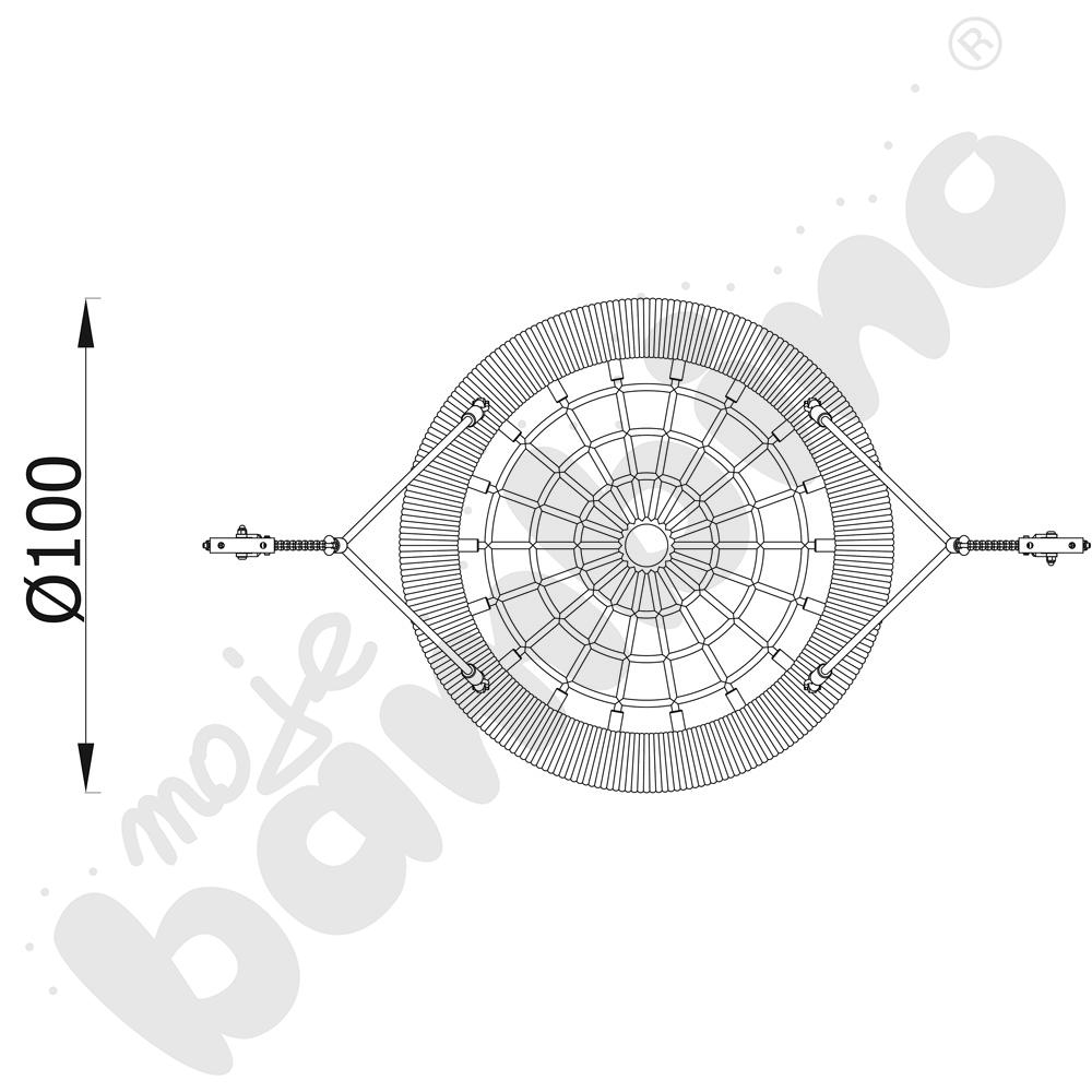 Zawiesie z siedziskiem typu Bocianie gniazdo 100 cm - niebieskie