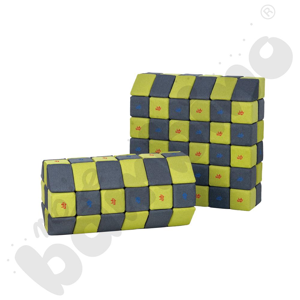 Zestaw klocków JollyHeap Therapy - szaro-limonkowe, 150 szt.