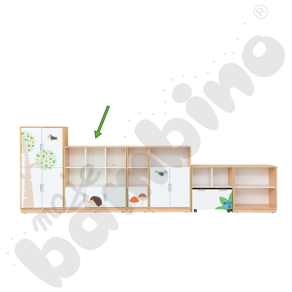 Quadro - regał Las L z 2 przegrodami i drzwiami, 90 st., cichy domyk – klon jasny