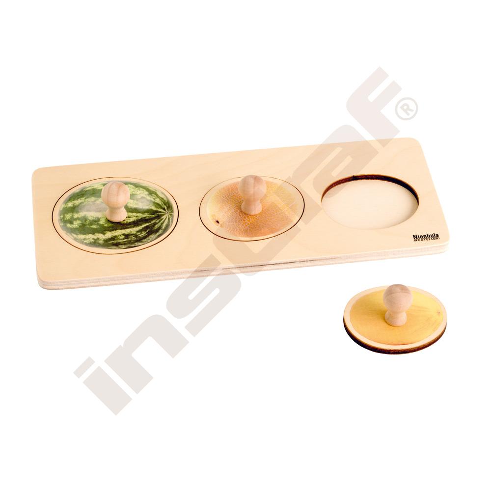 Puzzle pro nejmenší - Montessori - 3 melouny