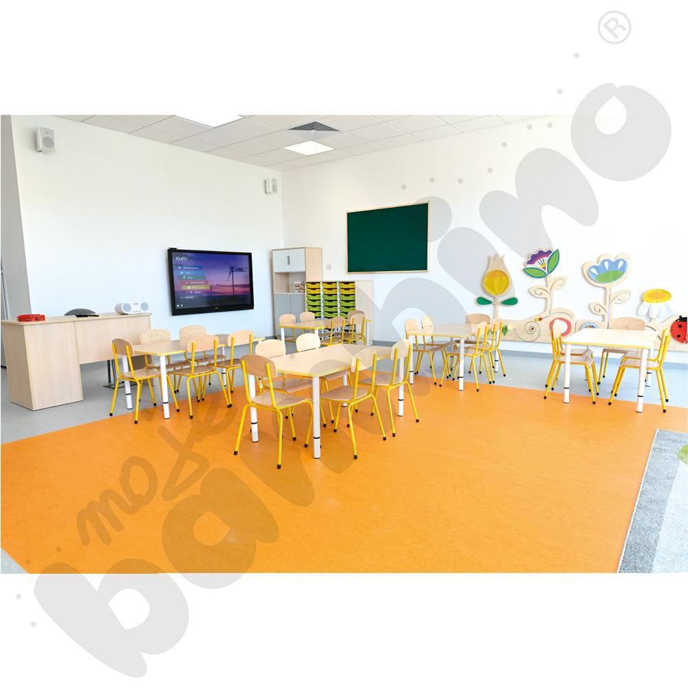 Blat Quadro klon jasny prostokątny, żółte obrzeże