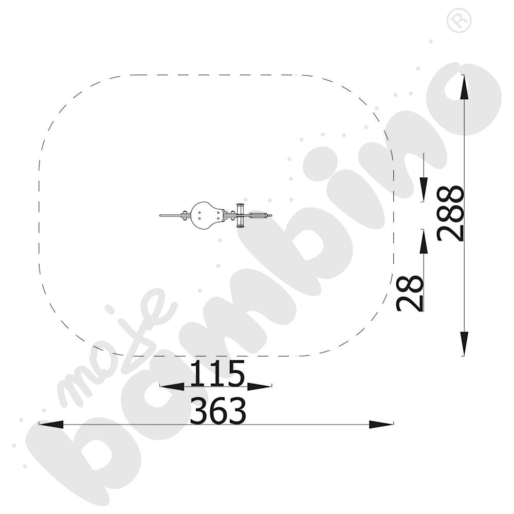 Quadro Simple - sprężynowiec Konik na podstawie metalowej