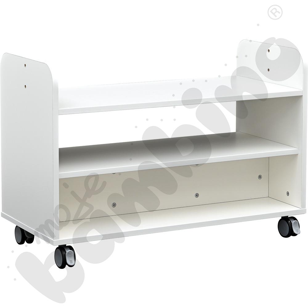 Quadro - mobilna szafka z półką do kącików, półotwarta - biała