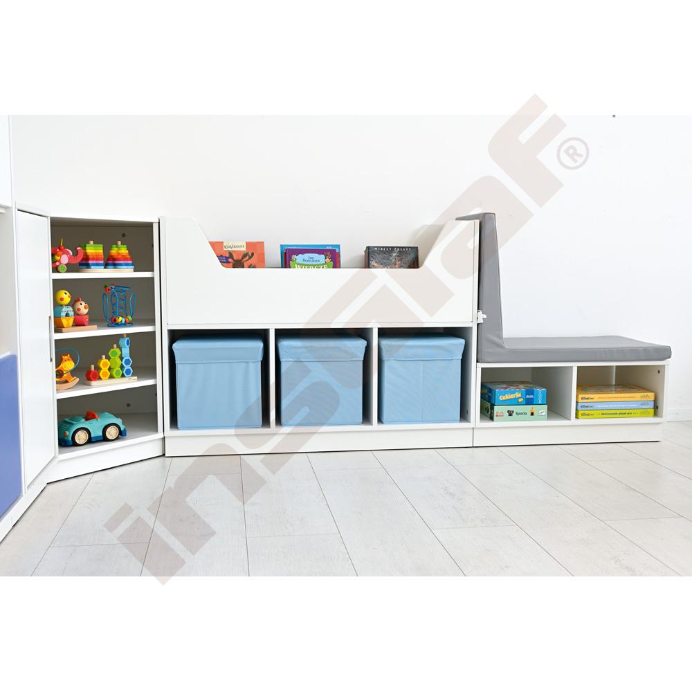 Quadro - nízka skrinka so sedákom, biela