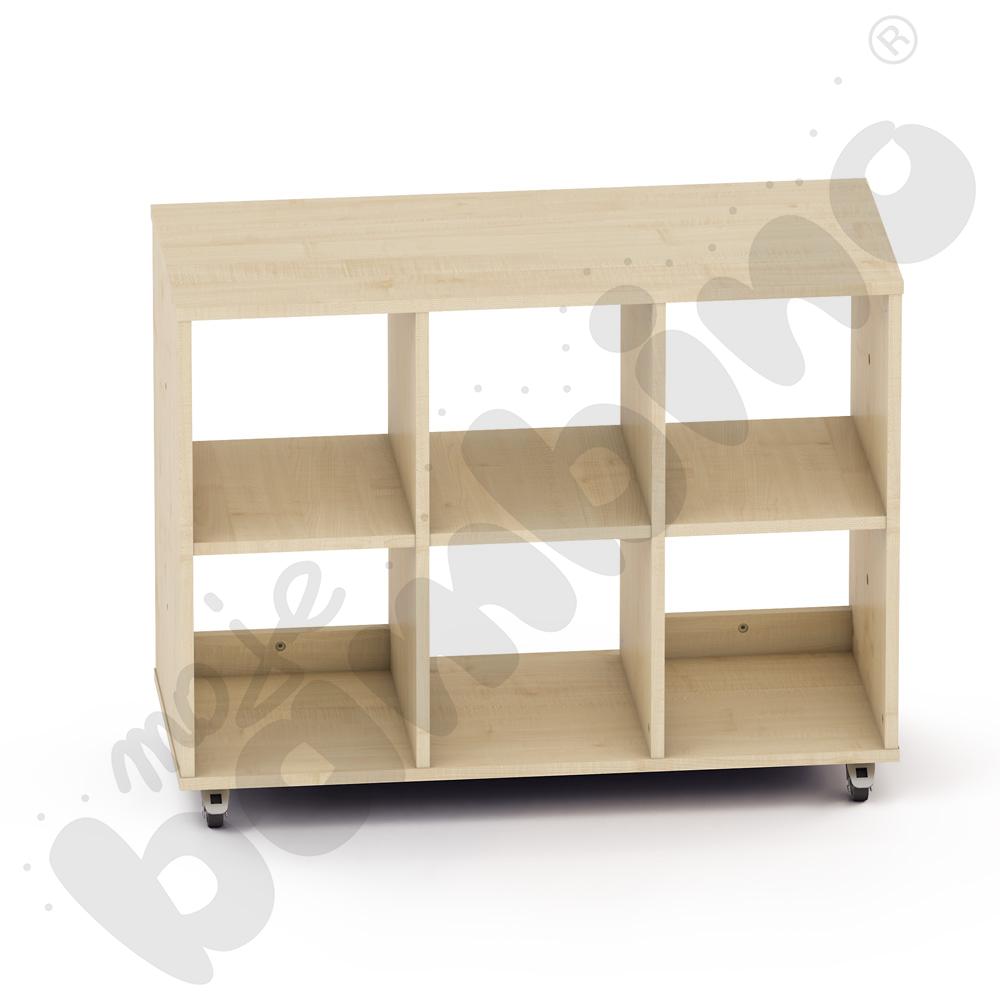 Regał 6-komorowy na kółkach/nóżkach, klon