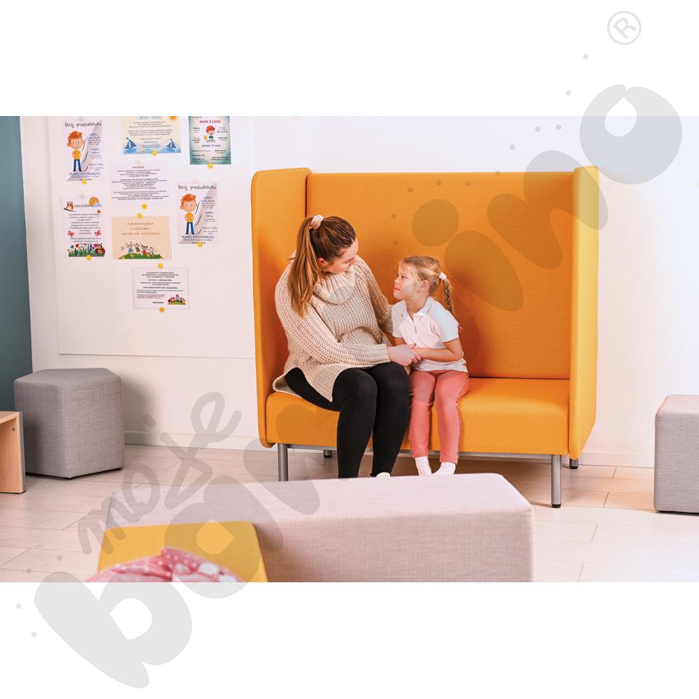 Fotel Inflamea 1 z wysokim oparciem, 2-os. - musztardowy