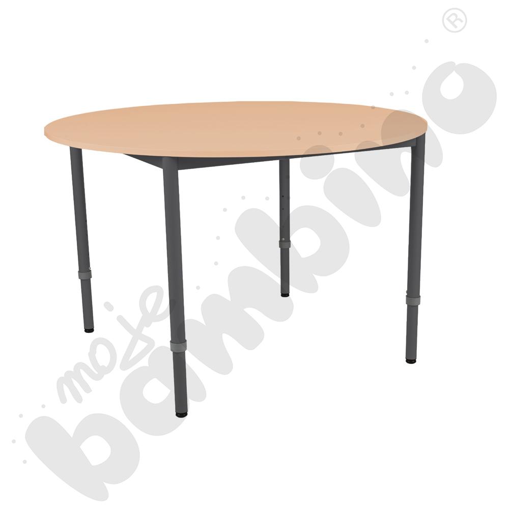 Stół Mila okrągły 120 cm, z reg. wys. 1-4, blat klon, stelaż antracytowy