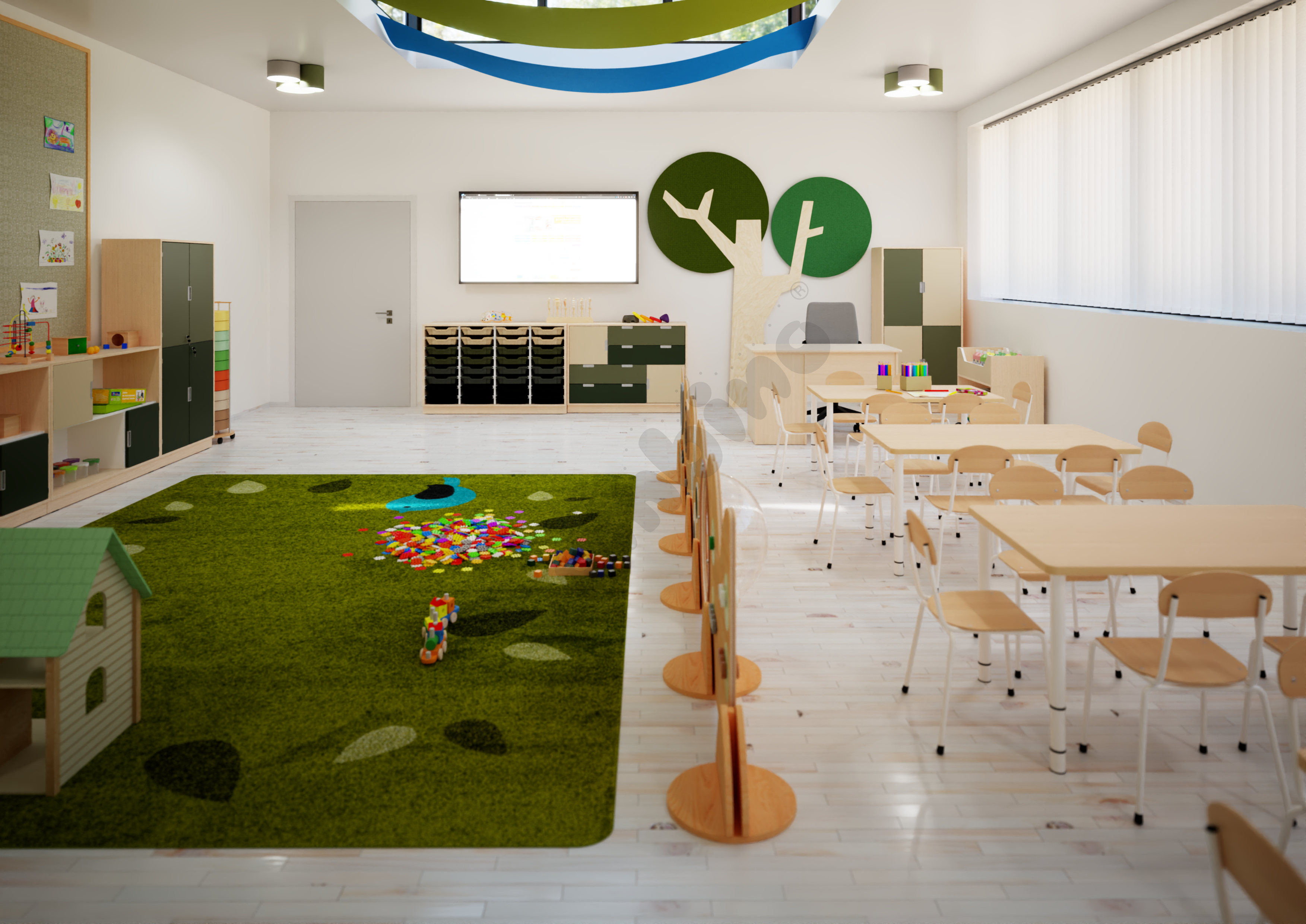 Sala przedszkolna Quadro w odcieniach zieleni