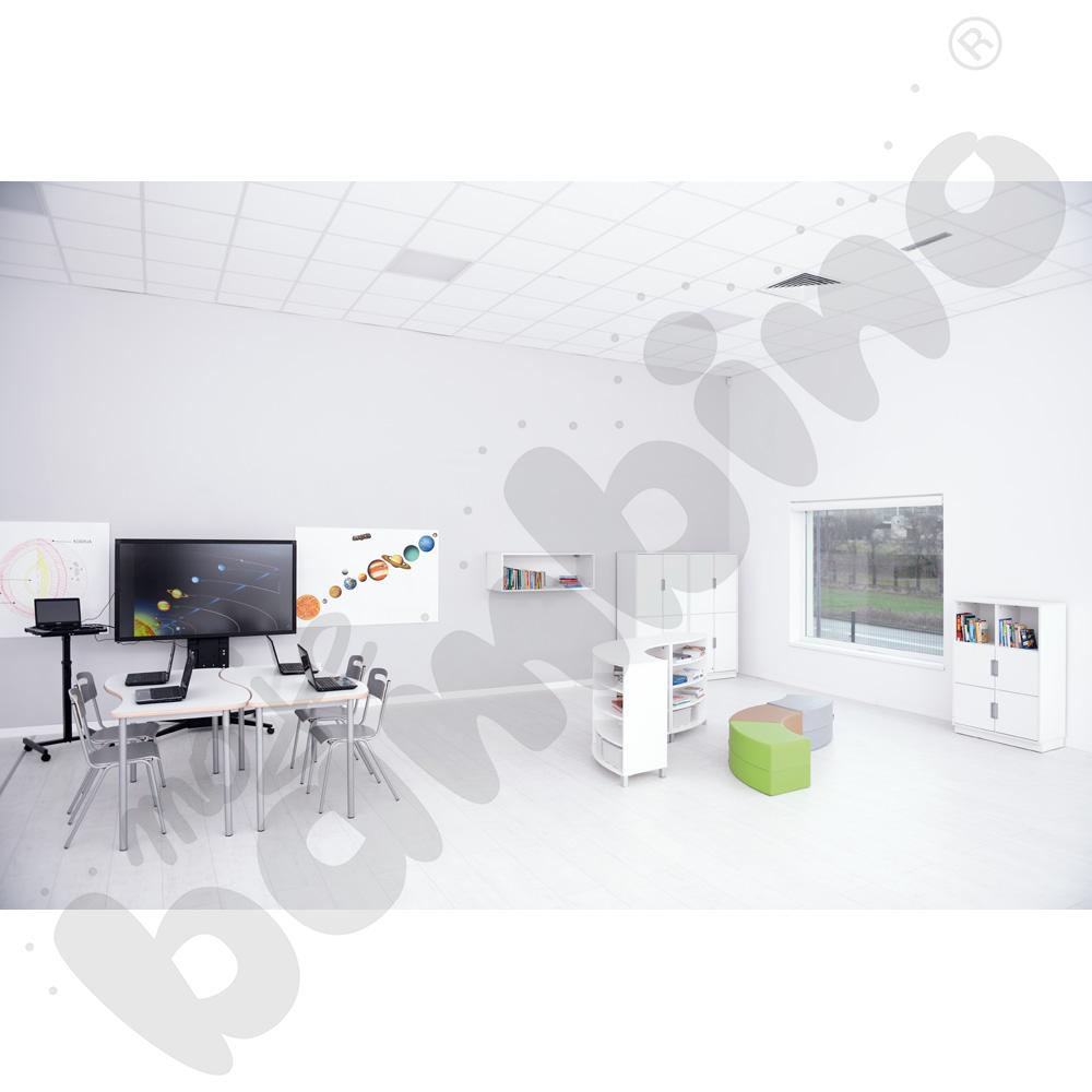 Quadro – regał XL z przegrodą i 3 półkami, biały
