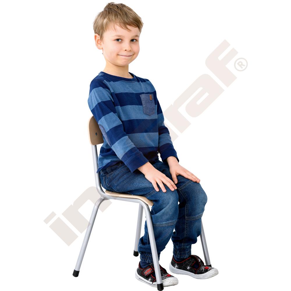 Stolička Bambino veľ. 2 - výška 31 cm - k stolom 53 cm - strieborná
