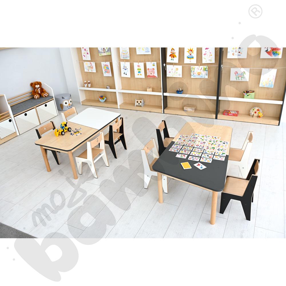 Blat stołu FLO szer. 131 cm antracyt-klonowy