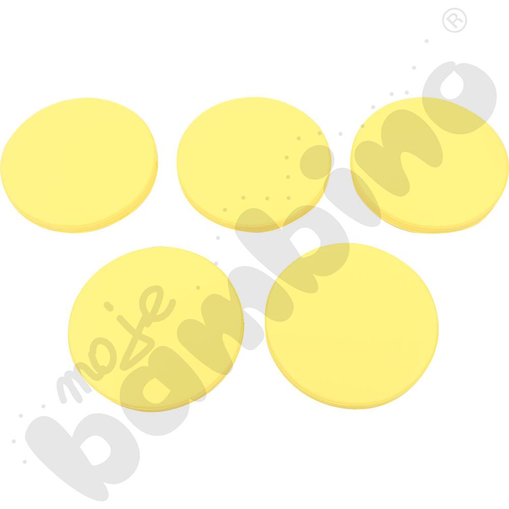 Poduszki okrągłe 5 szt. jasnożółty pastel