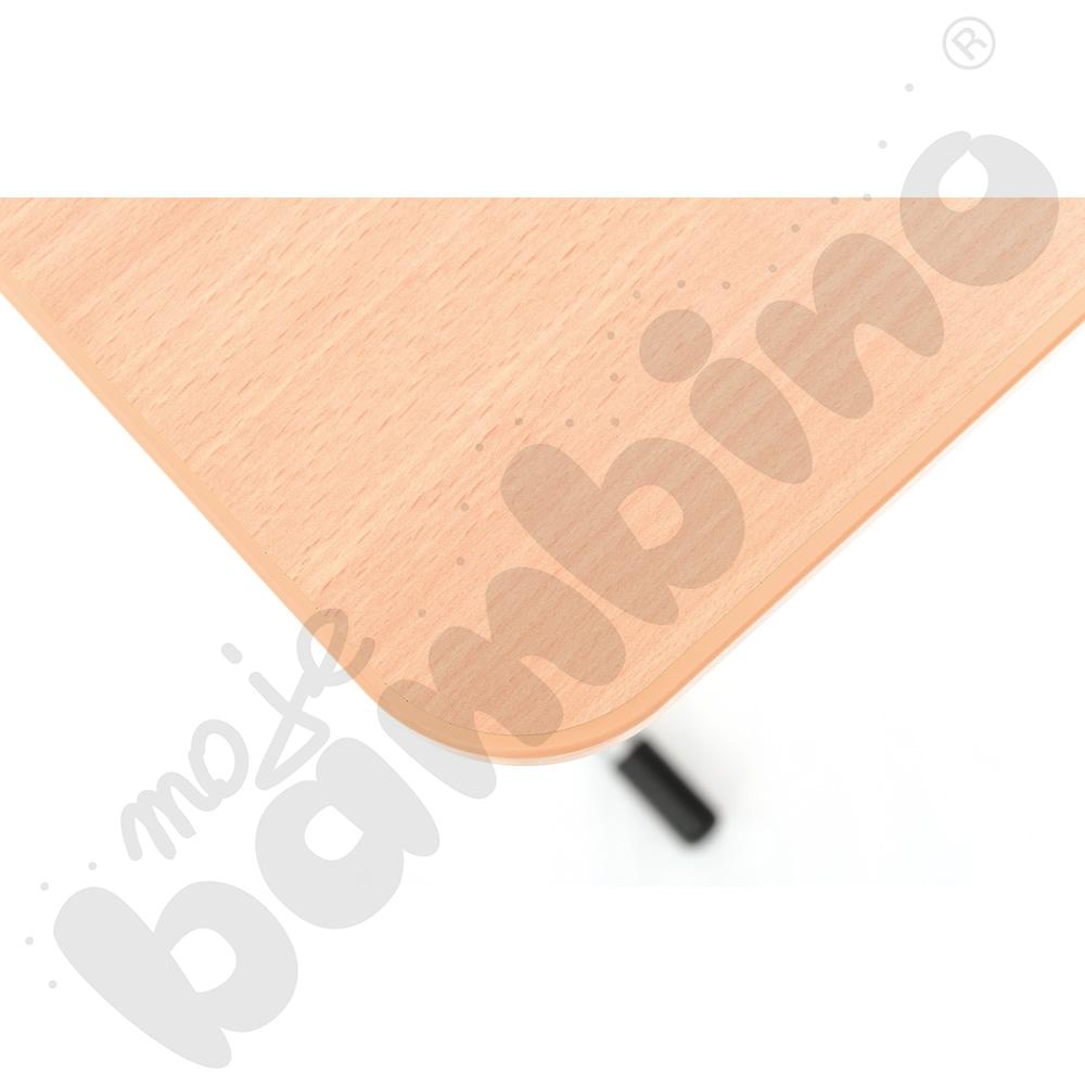 Stół IN-R 70x50 rozm. 3-7, 1-os., stelaż aluminium, blat buk, obrzeże PU, narożniki zaokrąglone