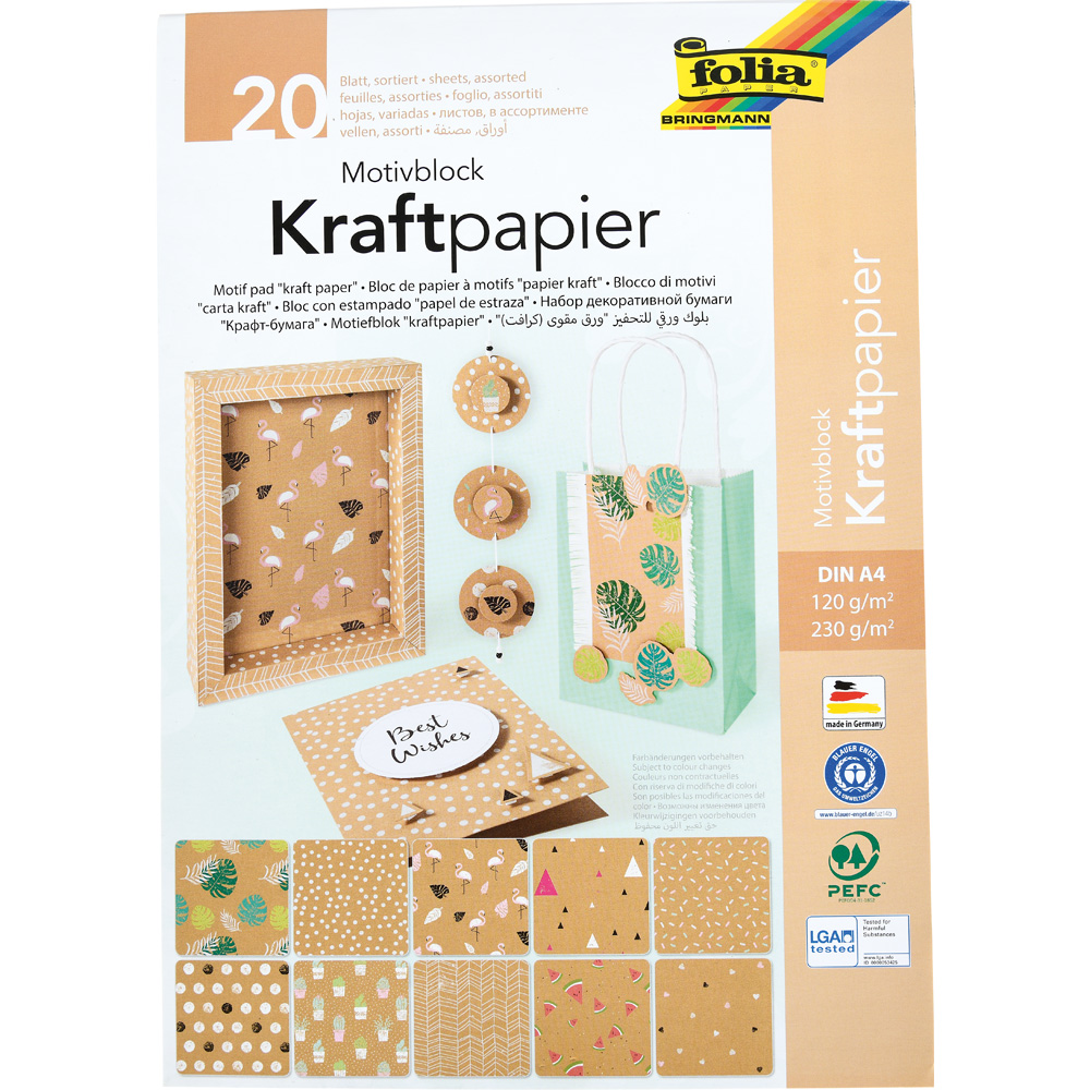 Ekologický papier s motívmi, 20 ks 