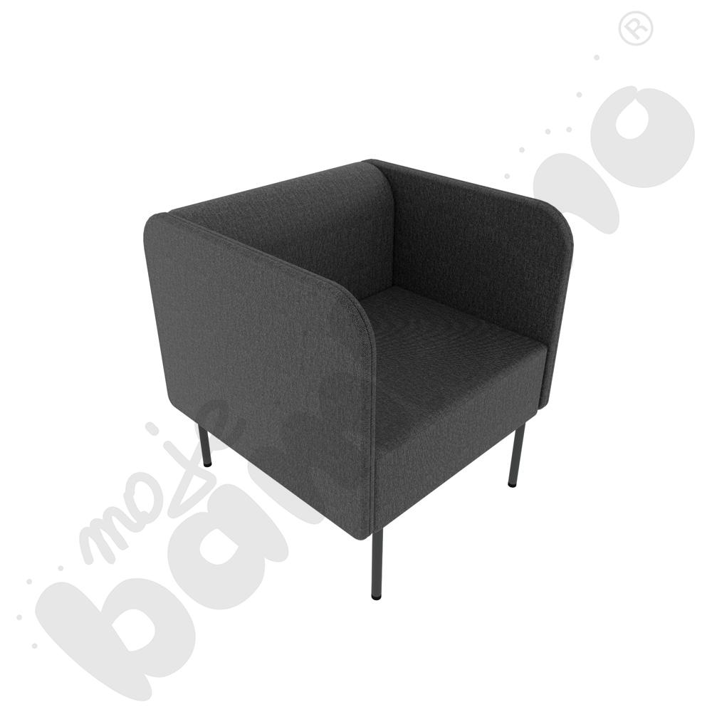 Fotel Versa z plastikowymi stopkami, stelaż antracytowy, tkanina RO40