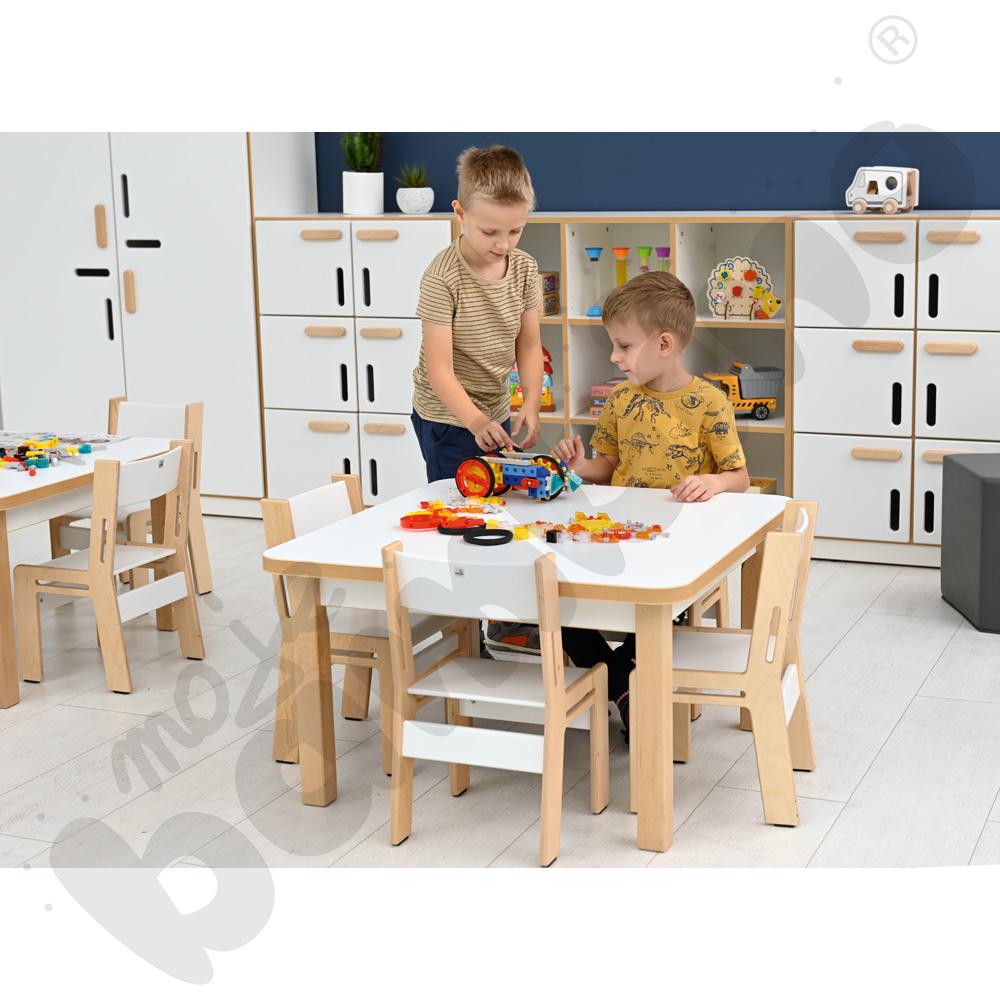 Biały prostokątny blat stołu NEA