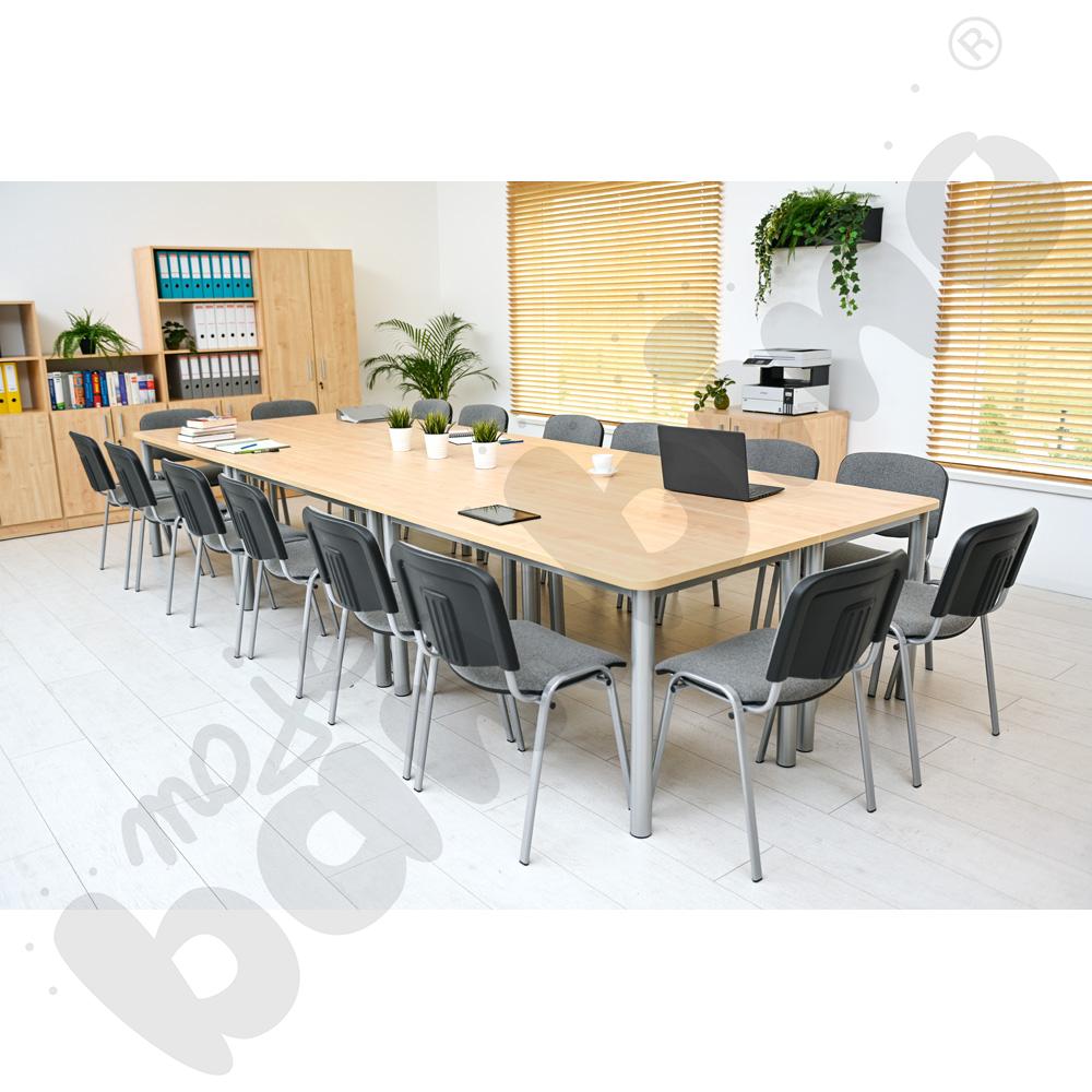 Stoły konferencyjne z 16 krzesłami ISO Alu jasnoszarymi
