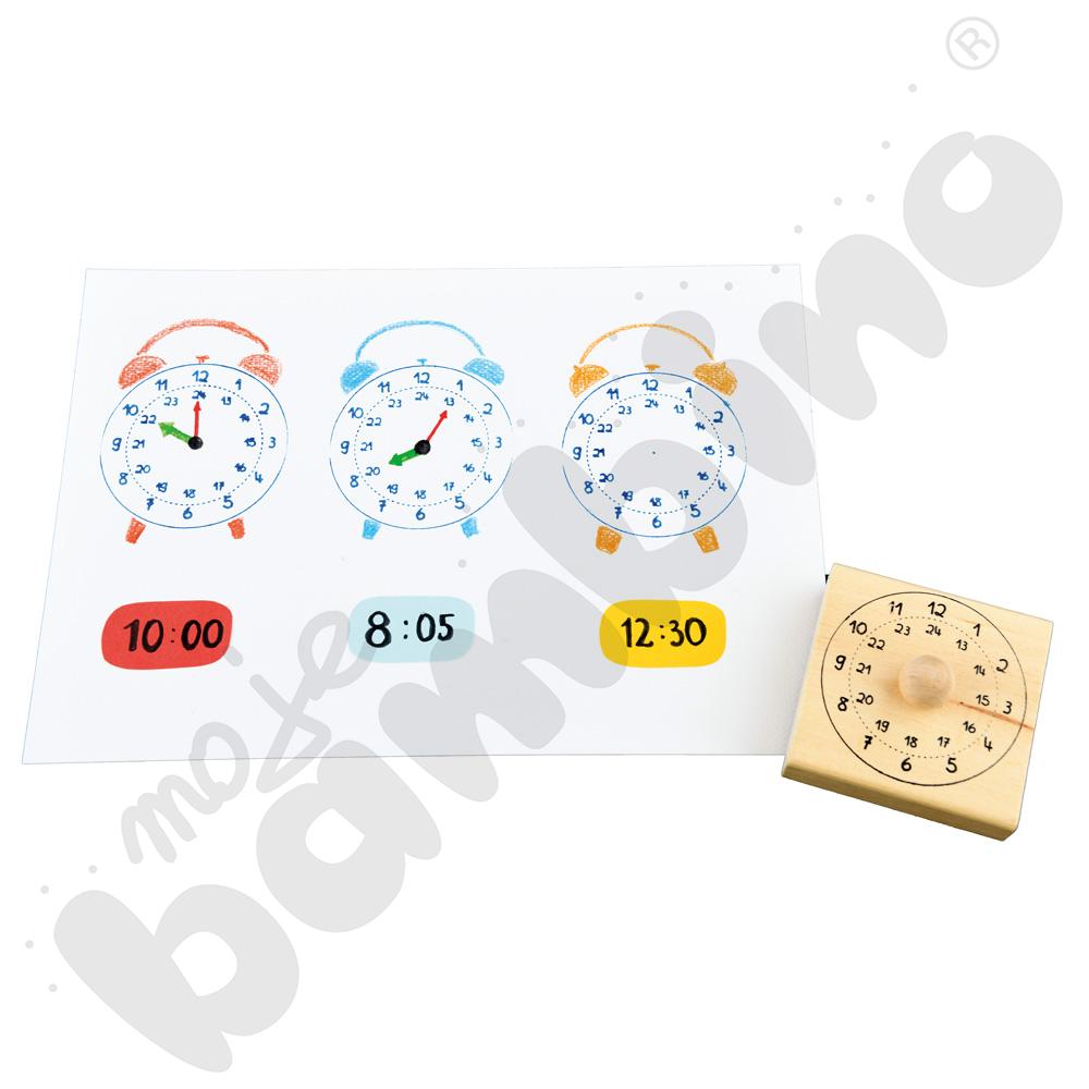 Drewniany stempel - zegar