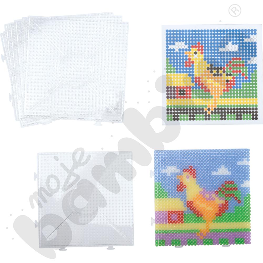 Podkładki łączone do koralików NABBI® MINI - duże kwadraty, 10 szt.