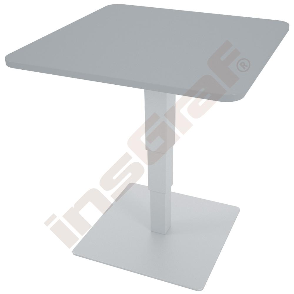 Čtvercový stolek 70 x 70 cm s elektrickou regulací výšky - šedý