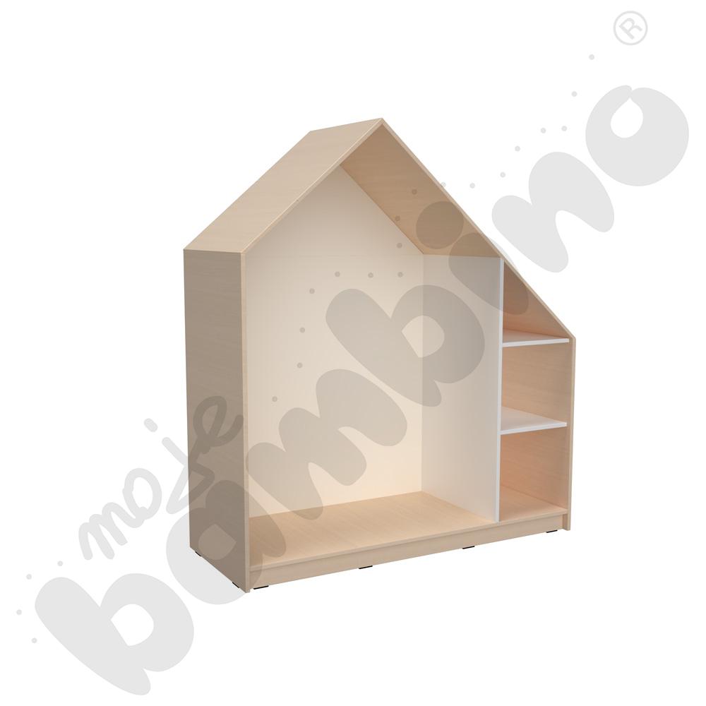 Quadro - szafka-domek z 2 półkami - kość słoniowa, skrzynia klon jasny