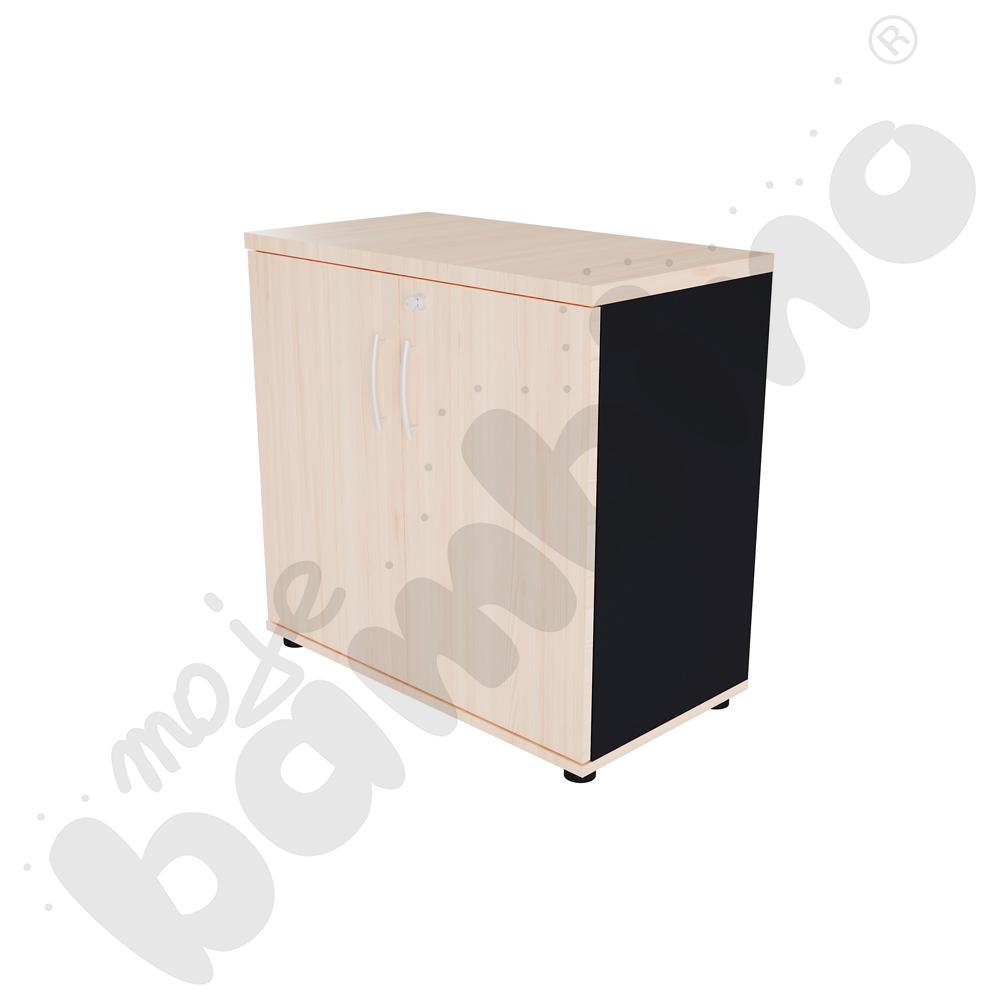 Szafka aktowa Basic akacja - skrzynia antracyt