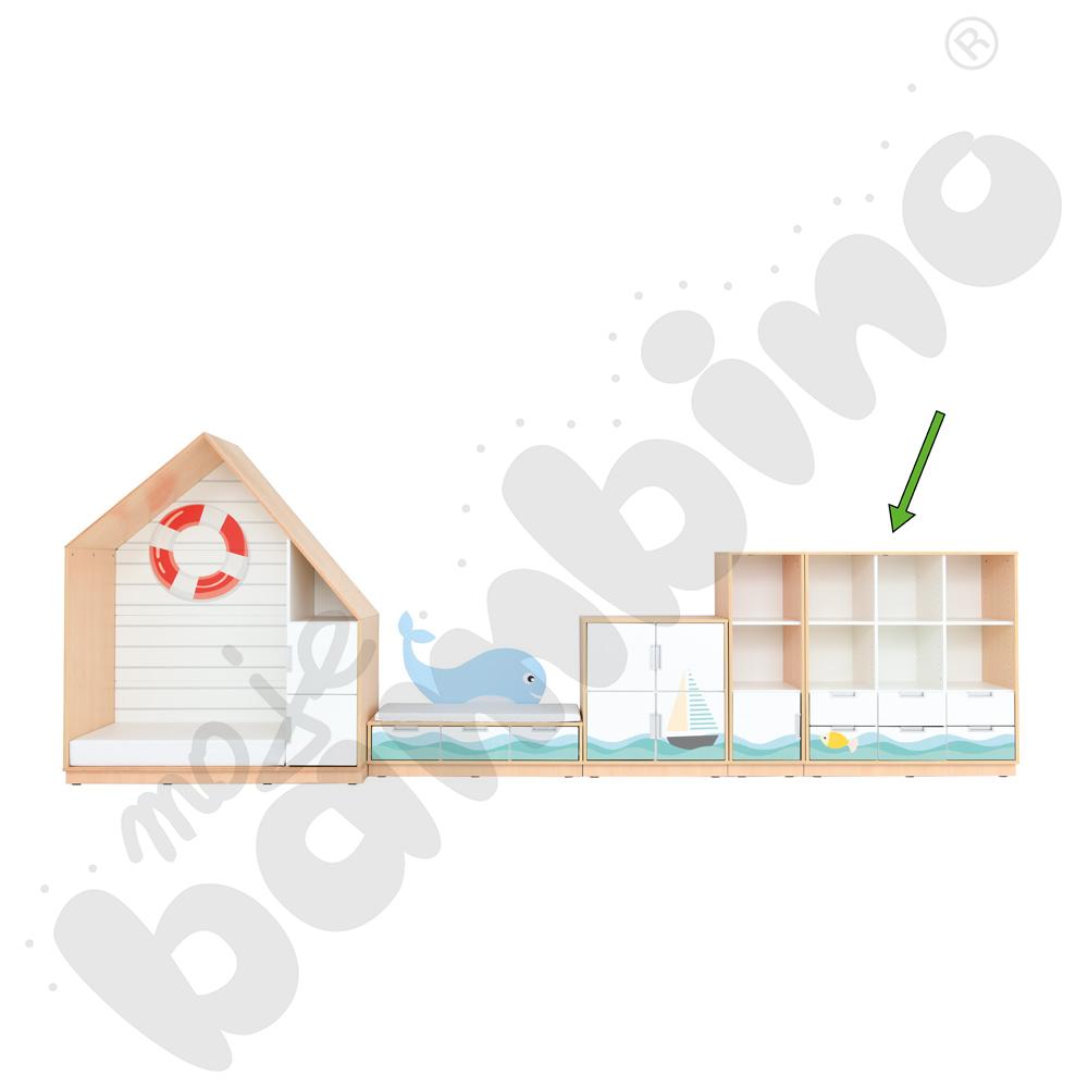 Quadro - regał Morze L z 2 przegrodami i szufladami - klon jasny