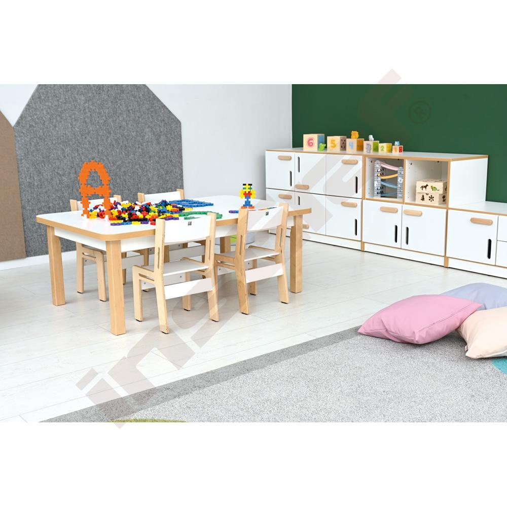 Bílá obdélníková pracovní deska stolu NEA