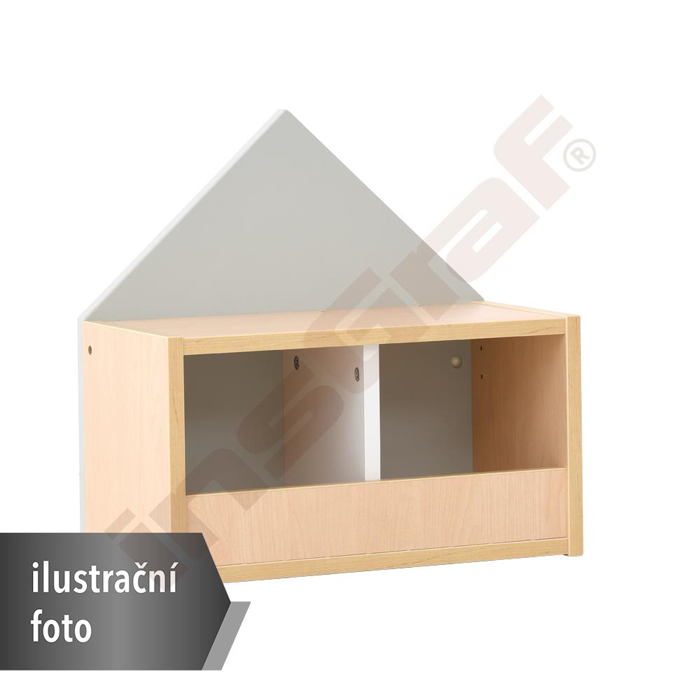 Šatna Domeček police pro 2 osoby, šíře 47,40 cm, šedá, korpus bílý