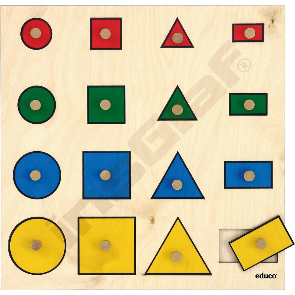 
Sortierpuzzle, geometrische Formen, 16-teilig
