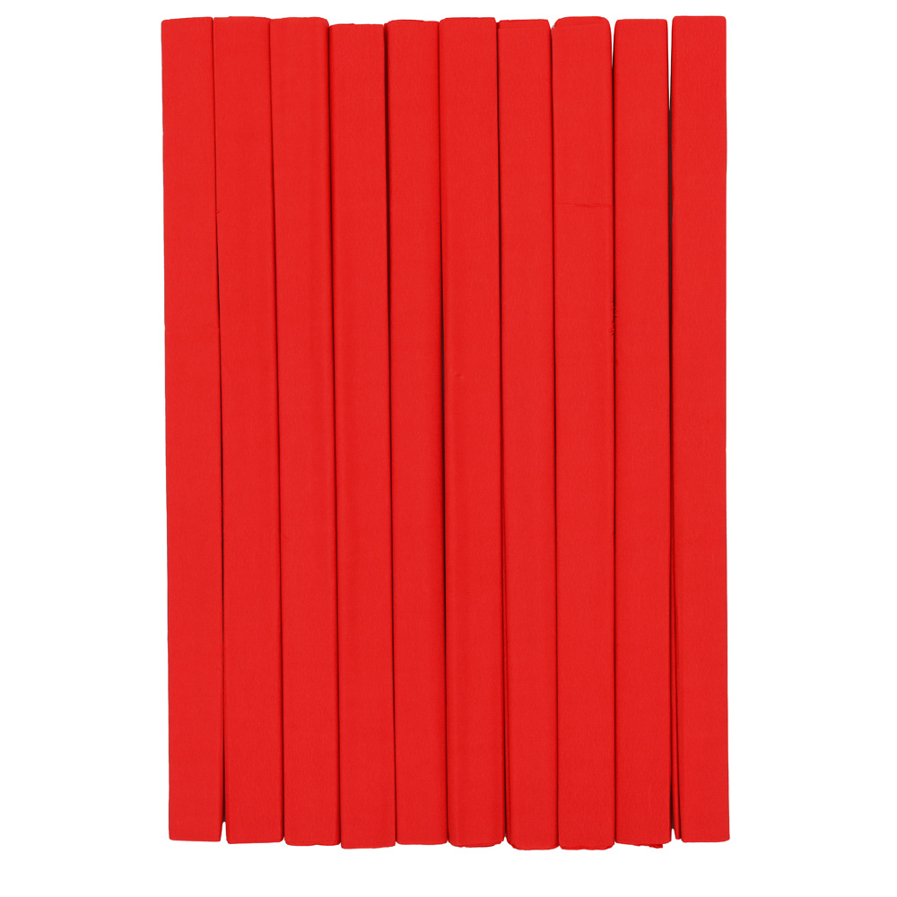 Krepový papier - červený, 10 ks