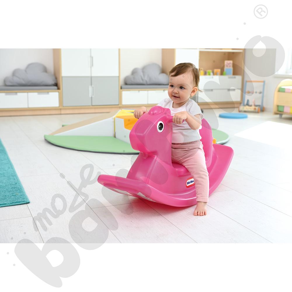 Koń na biegunach różowy