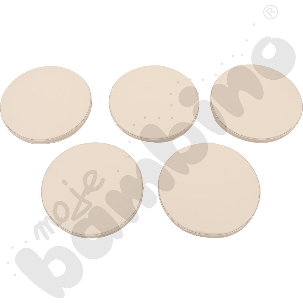 Poduszki okrągłe 5 szt. beżowe