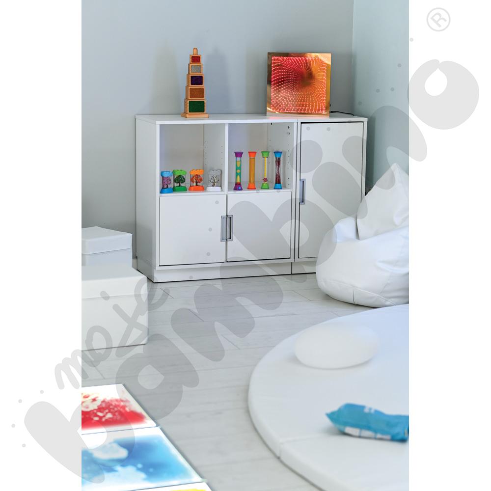 Quadro - regał M z 2 przegrodami i półką, biały