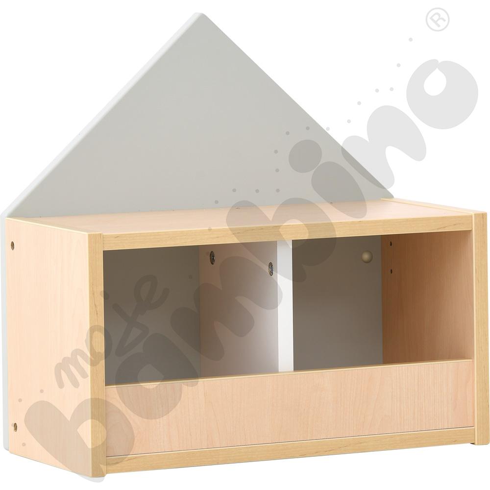 Szatnia Domek półka 2 os., szer. 47,40 cm, szara, skrzynia klon 