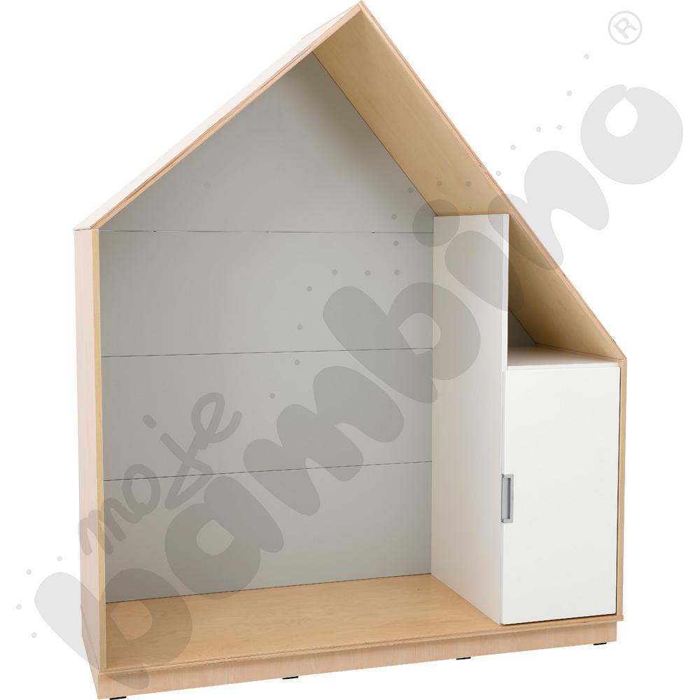 Quadro - szafka-domek z 2 półkami, skrzynia klon jasny,szara