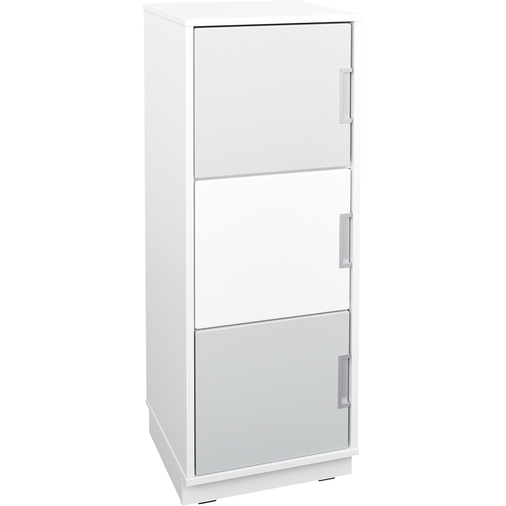Quadro - stĺpová skrinka L s 2 policami, biela 