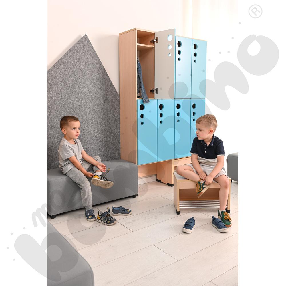 Szatnia Kropla Mini z wysuwanym siedziskiem 8-osobowa - zestaw 1