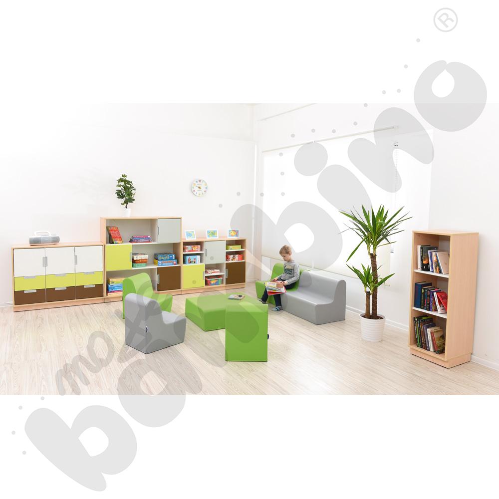 Quadro – szafka słupek L z 2 półkami, klon jasny